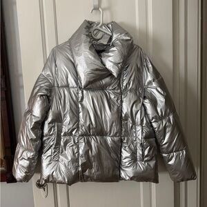Shimmering Silver Women's Puffer Jacket Zarina 46